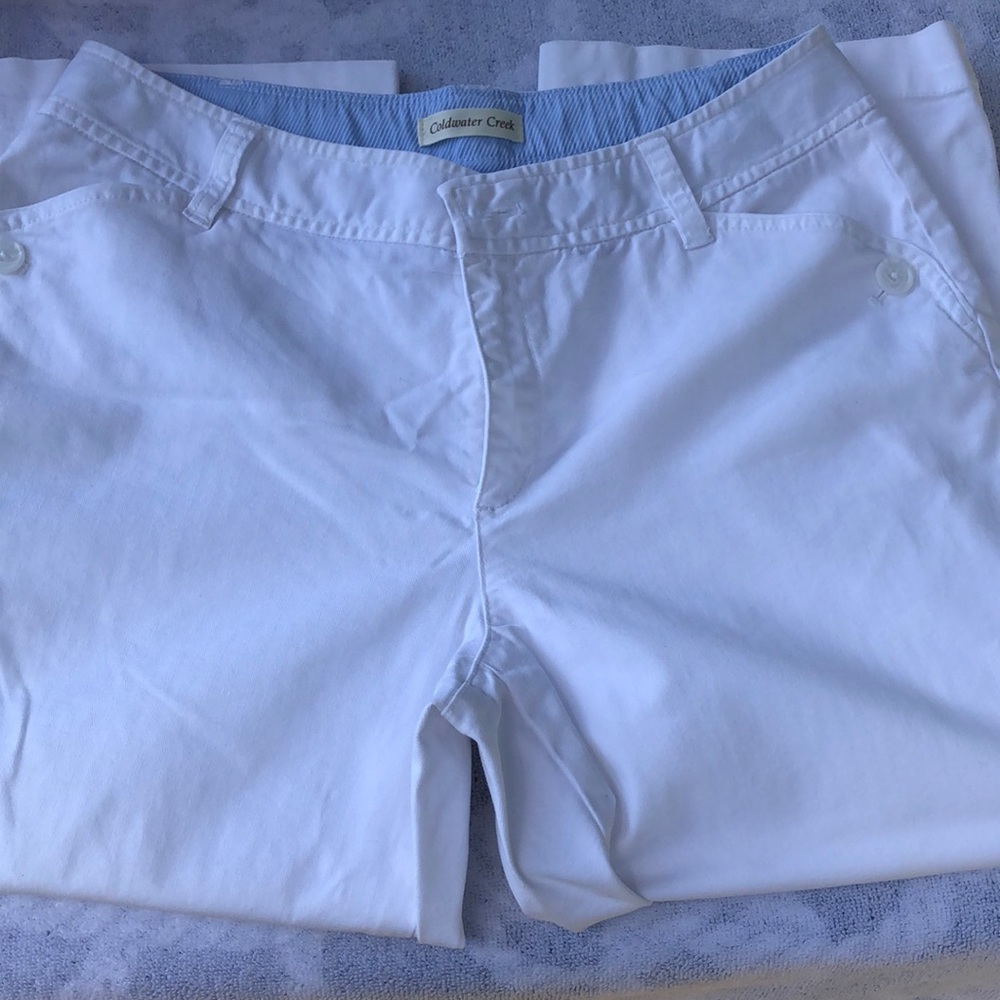 Coldwater creek white capris cotton and they do stretch